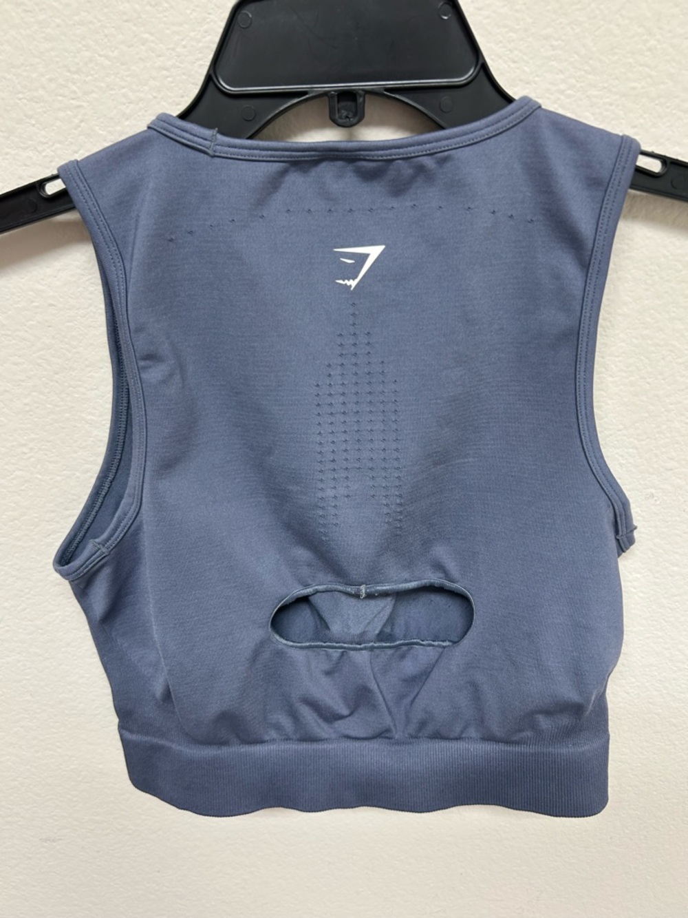 Gymshark Seamless Crop Tank Top Outdoor Gym Sports Bra Stretch Keyhole S Gray